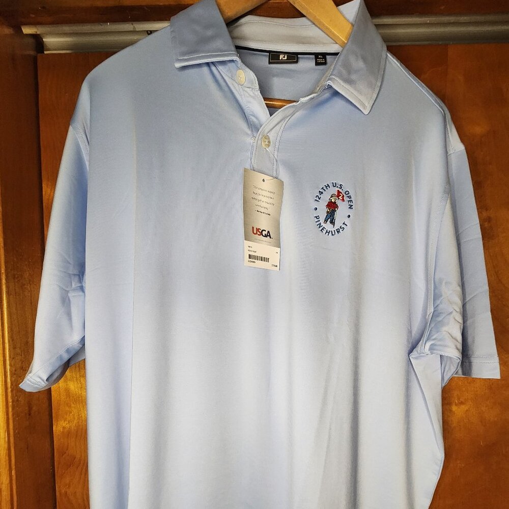 124th U.S. Open at Pinehurst 2024 FootJoy Men's Solid Lisle Golf Polo